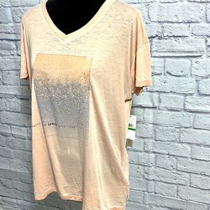 🆕 Calvin Klein Jeans Salmon Blush T-Shirt - Women’s Size Large